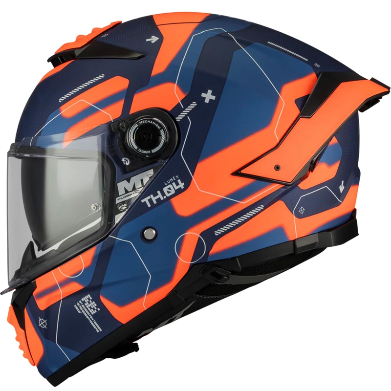 Casco integral de moto MT Thunder 4 SV Lumex C24 azul-naranja