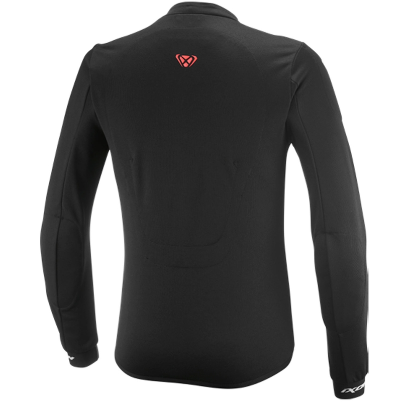 Sudadera de moto IXON Arma en negro, blanco y rojo flúor.