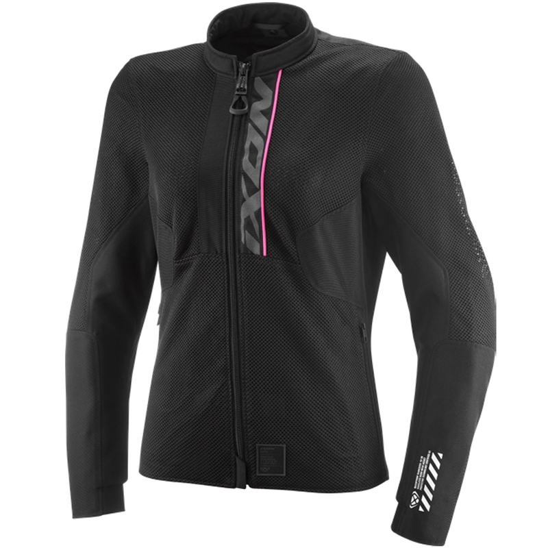 Chaqueta de moto para mujer IXON Ostro Lady negra y rosa flúor