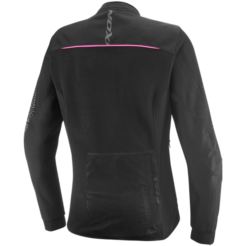 Chaqueta de moto para mujer IXON Ostro Lady negra y rosa flúor