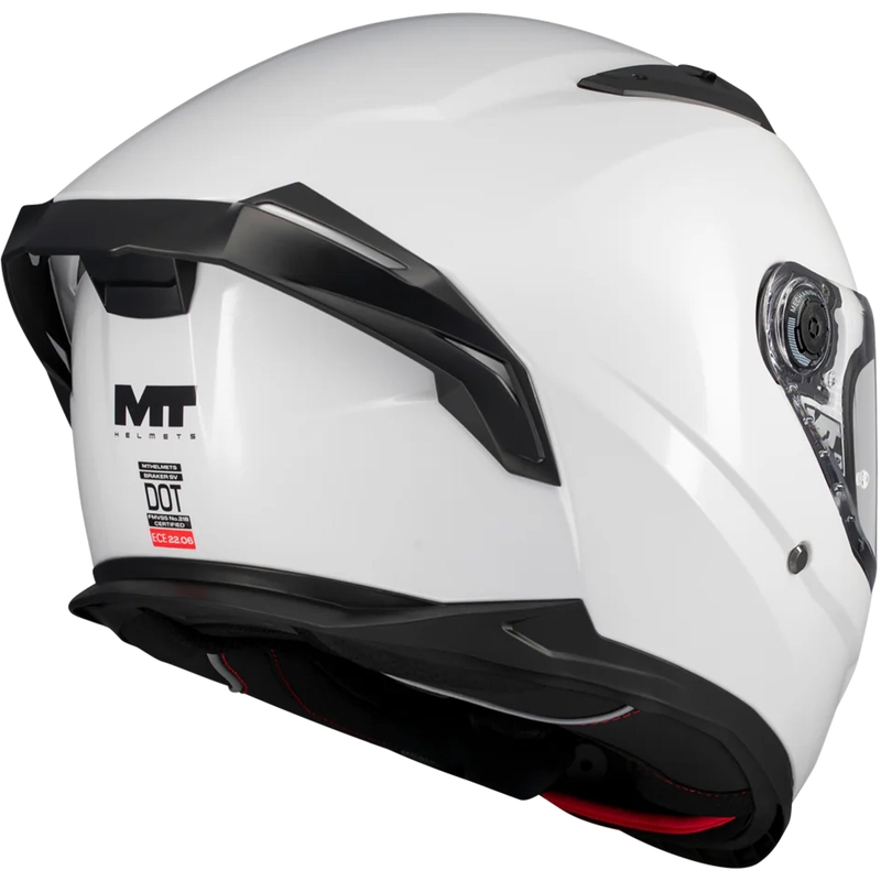 Casco de moto integral MT Braker SV Pure A0 blanco