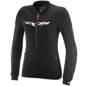 Chaqueta de moto para mujer IXON Arma negra-blanca-rosa flúor
