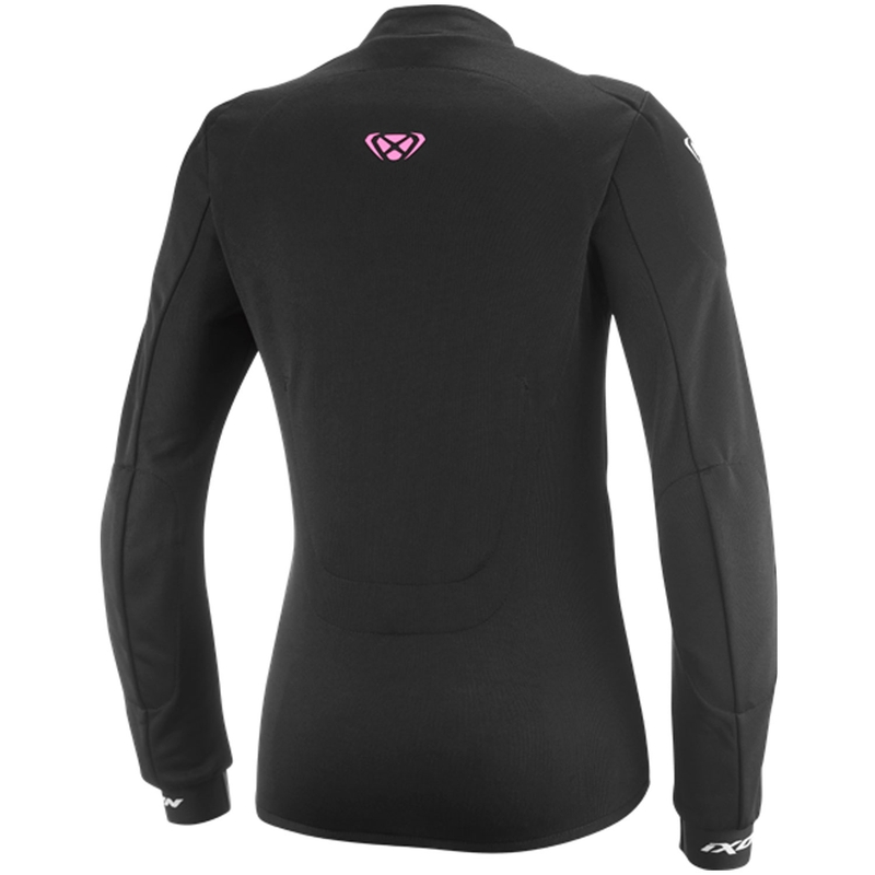 Sudadera de moto para mujer IXON Arma en negro, blanco y rosa flúor