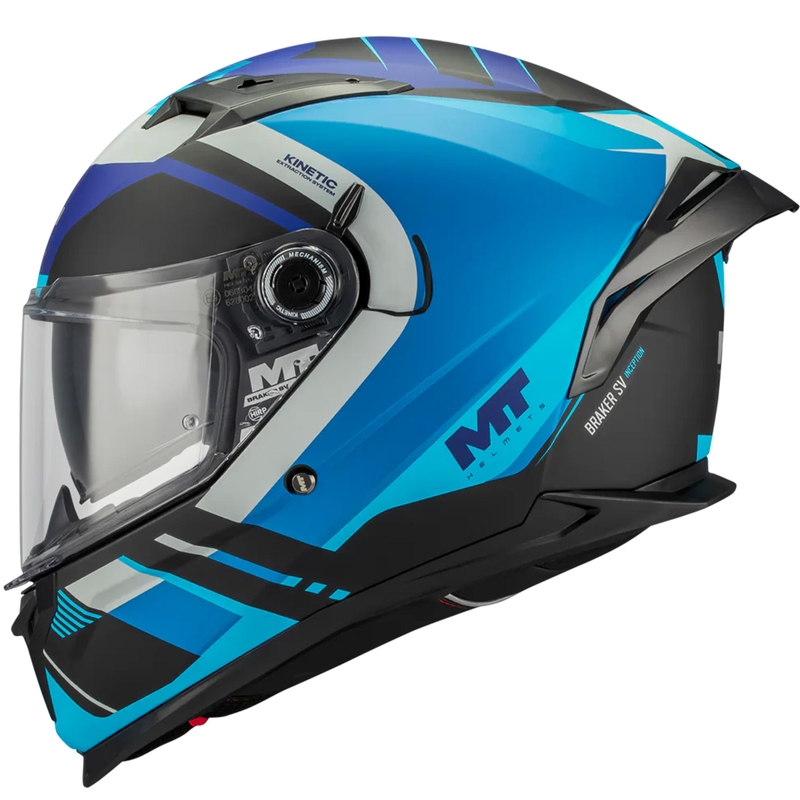 Casco integral de motocicleta MT Braker SV Inception B7 negro-azul-gris
