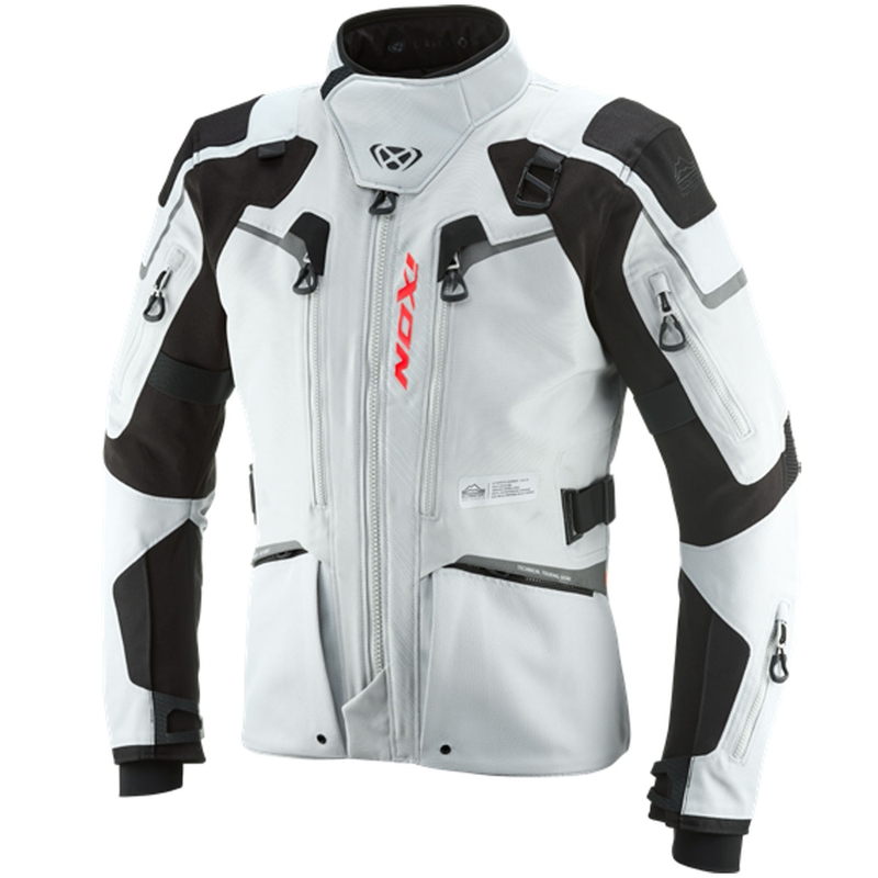 Chaqueta de moto IXON Odin gris claro-negro