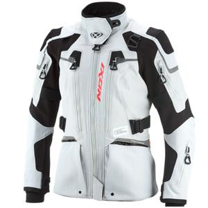 Chaqueta de moto para mujer IXON Odin gris claro-negro