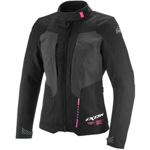 Chaqueta de moto para mujer IXON Tyr negro-antracita-rosa flúor