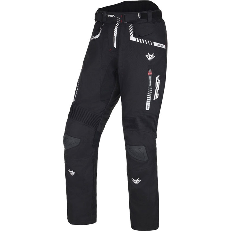 Pantalón de moto RSA Rider blanco y negro