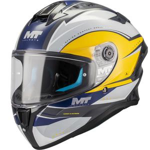Casco integral de moto MT Targo S Outside C3 gris-amarillo-azul