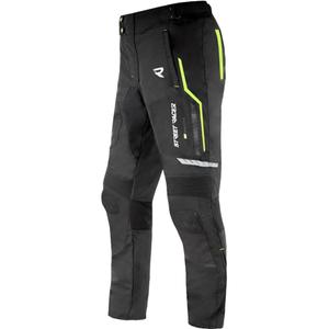 Pantalón de moto Street Racer Flex EVO negro-amarillo fluo
