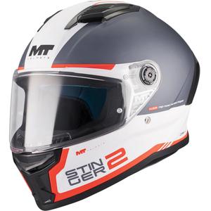 Casco integral de moto MT Stinger 2 Core A5 azul mate-blanco-rojo