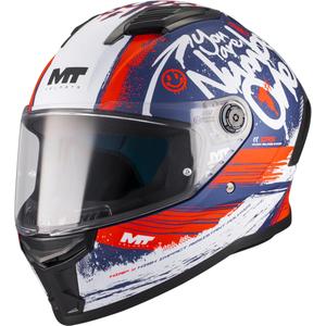 Casco integral de motocicleta MT Stinger 2 Rocket C17 azul-rojo-gris mate
