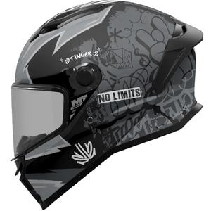 Casco integral de motocicleta MT Stinger 2 Tagger B2 negro-gris mate