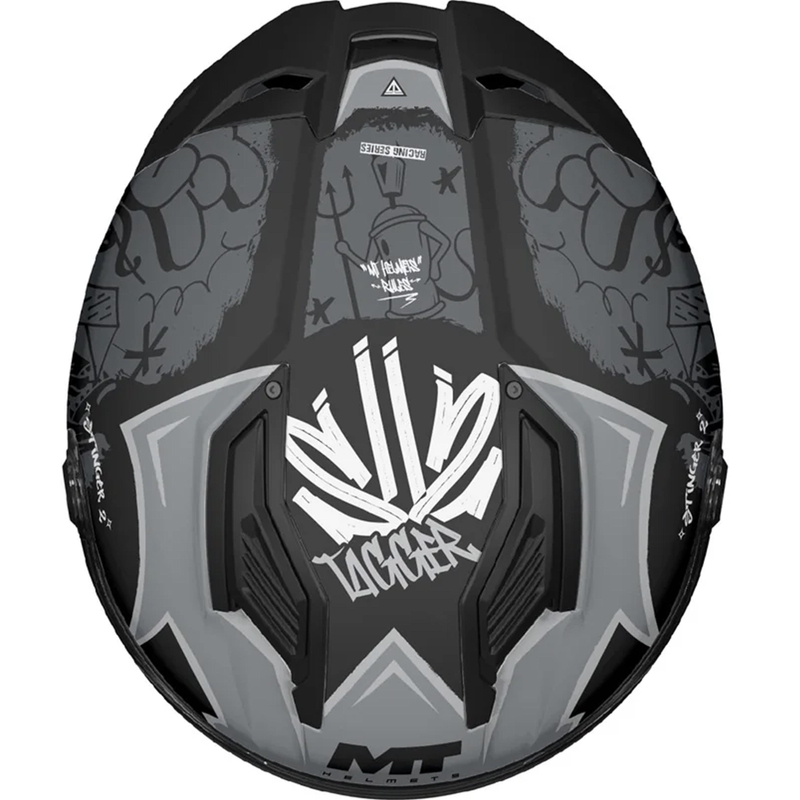 Casco integral de motocicleta MT Stinger 2 Tagger B2 negro-gris mate