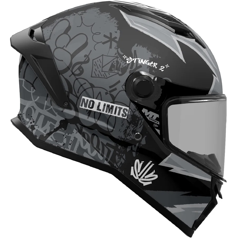 Casco integral de motocicleta MT Stinger 2 Tagger B2 negro-gris mate