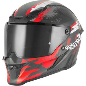 Casco integral de moto NOX Exklusiv Goliath Cut&#39;D negro mate-rojo