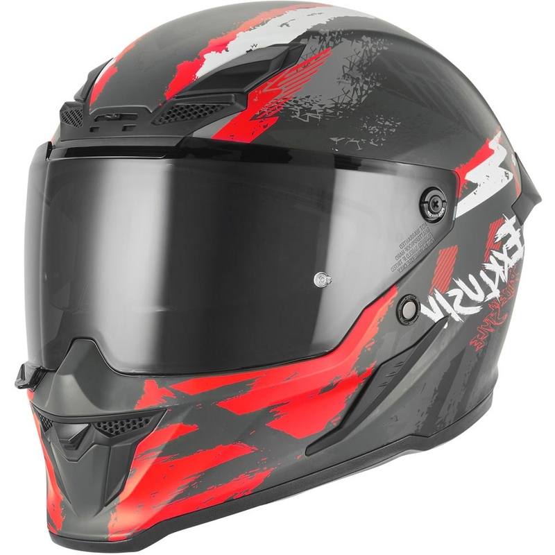 Casco integral de moto NOX Exklusiv Goliath Cut'D negro mate-rojo