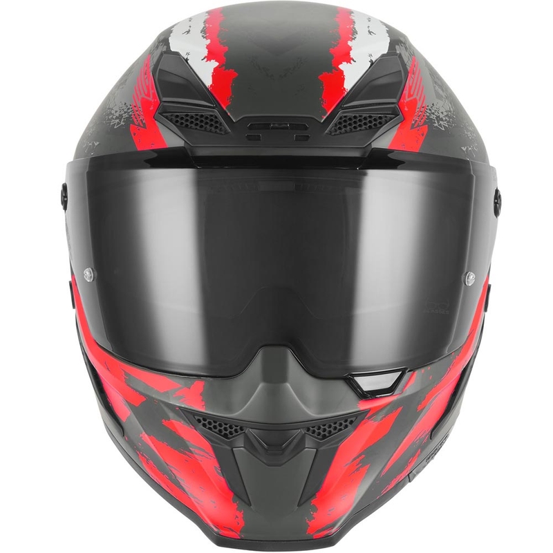 Casco integral de moto NOX Exklusiv Goliath Cut'D negro mate-rojo