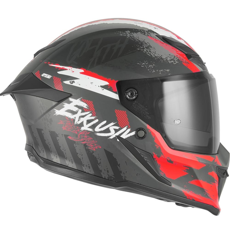 Casco integral de moto NOX Exklusiv Goliath Cut'D negro mate-rojo