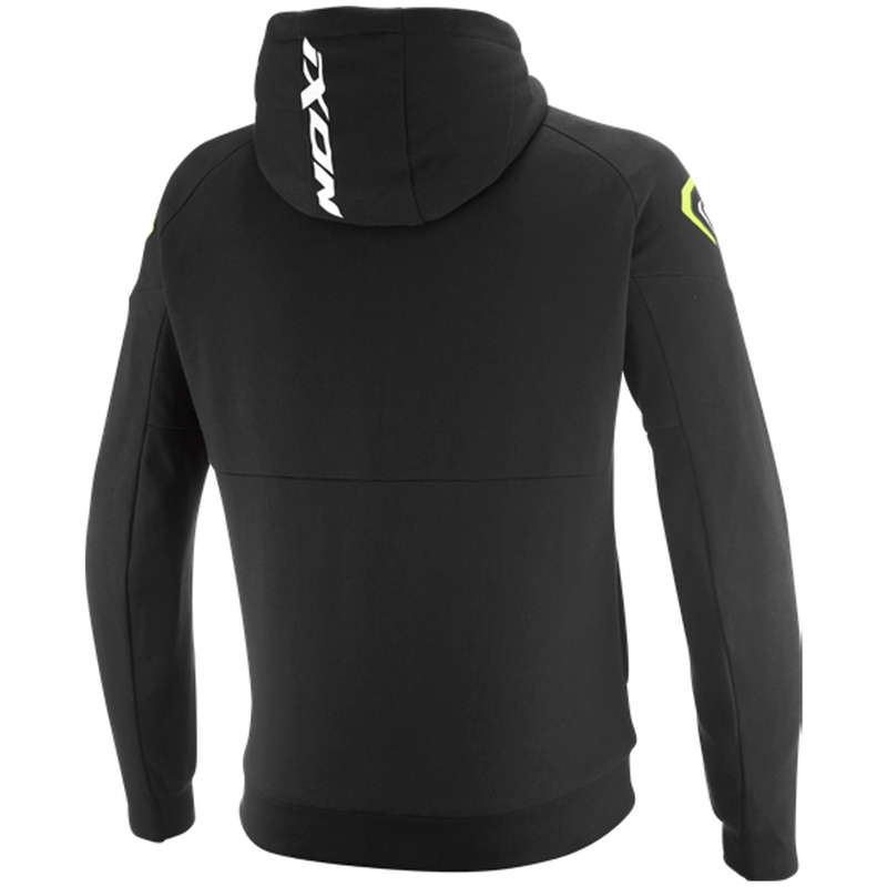 Sudadera de moto IXON Touchdown Ultra en negro, blanco y amarillo flúor.