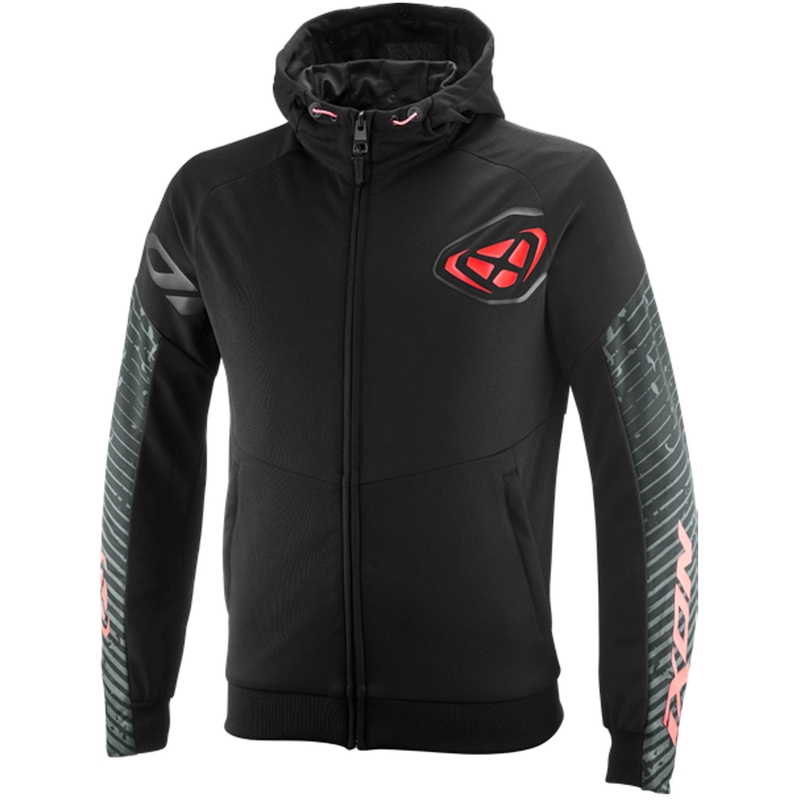 Sudadera de moto IXON Touchdown Air negra-rojo flúor