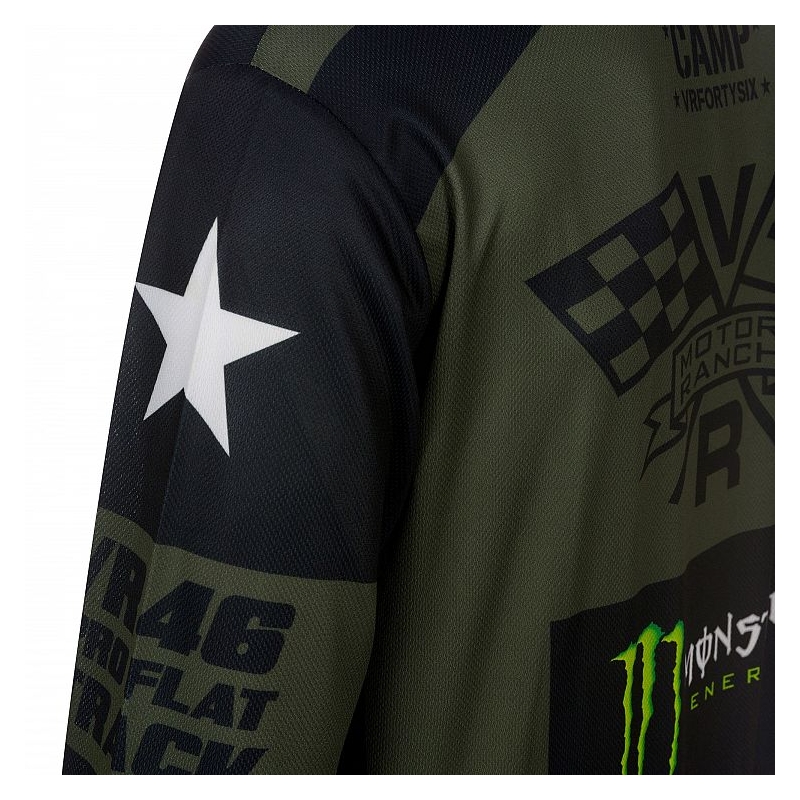 Triko s dlouhým rukávem VR46 Valentino Rossi MONSTER CAMP zeleno-černé