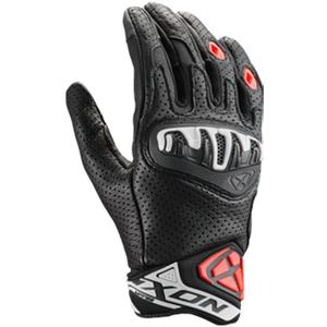Guantes de moto IXON Mirage de piel negro-blanco-rojo