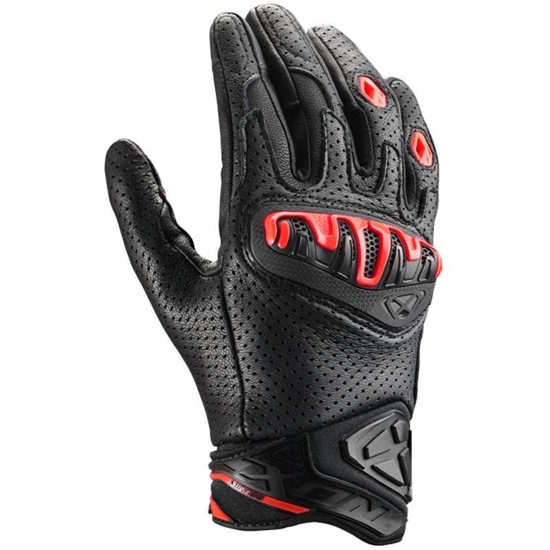Guantes de moto IXON Mirage de cuero negro-rojo