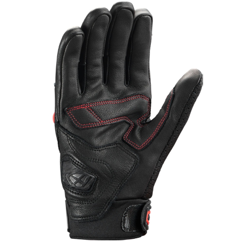 Guantes de moto IXON Mirage de cuero negro-rojo