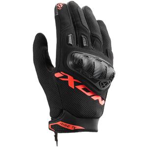 Guantes de moto IXON Rise TX negro-rojo fluo