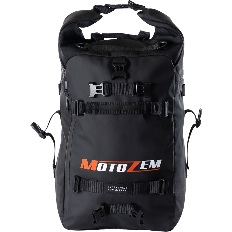 Bolsa impermeable para motocicleta MotoZem DryBag negra 27,5 l