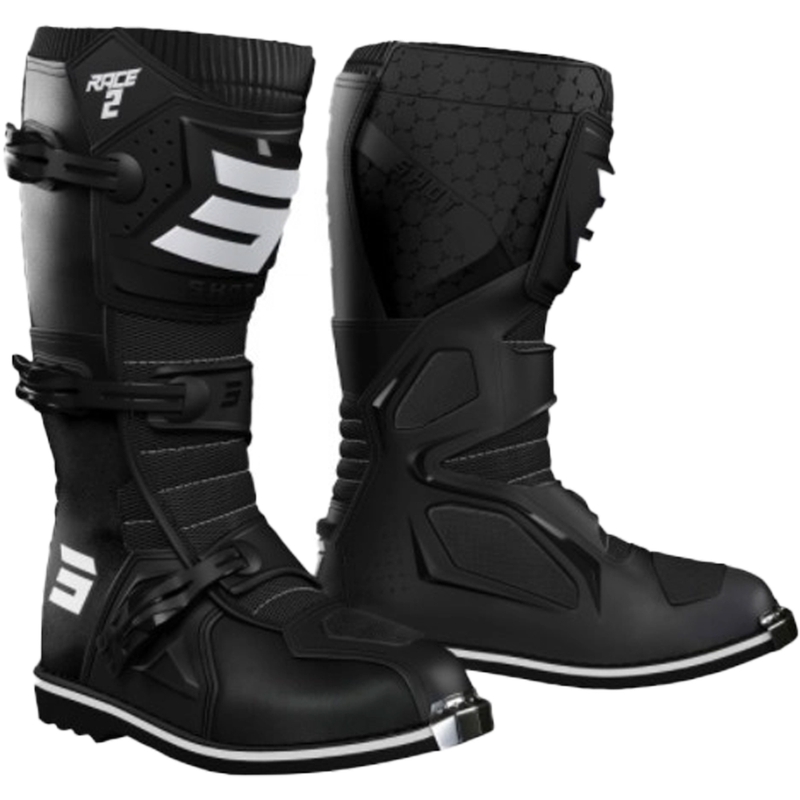 Botas de motocross Shot Race 2 blancas y negras