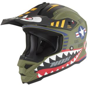 Casco de motocross infantil NOX N761 Fly Fighter color caqui-multicolor