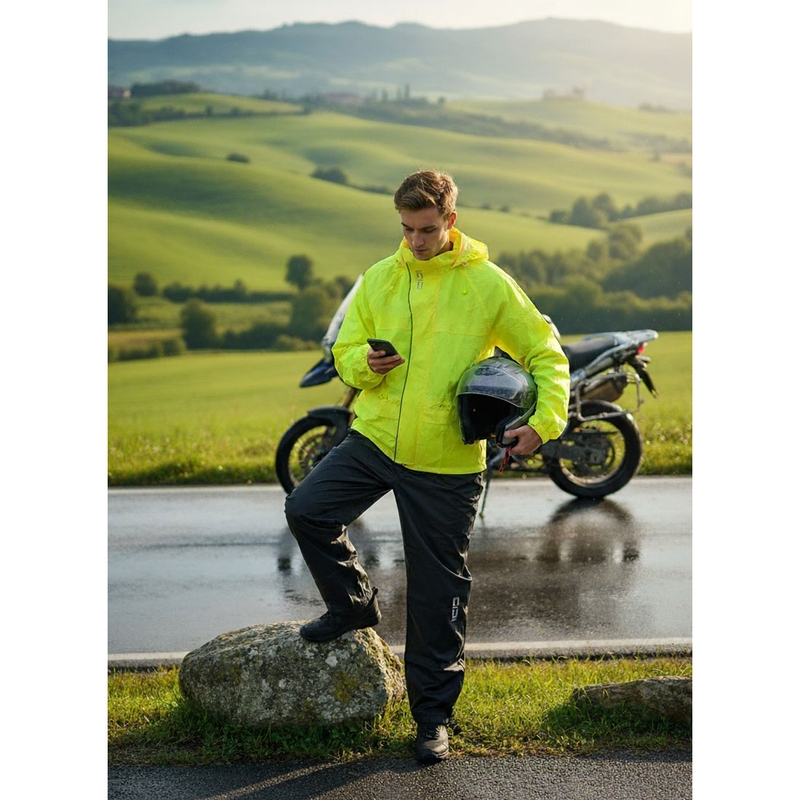 Impermeable para moto SiDi Tempora amarillo fluo-negro