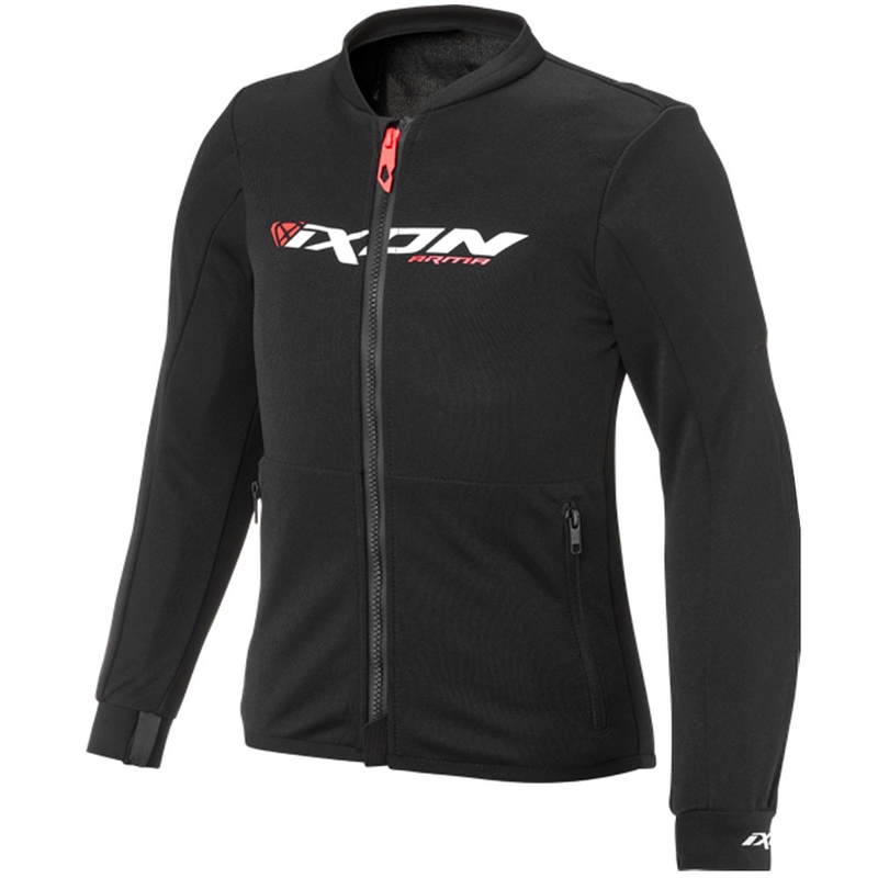 Chaqueta de moto infantil IXON Arma negro-blanco-rojo fluo