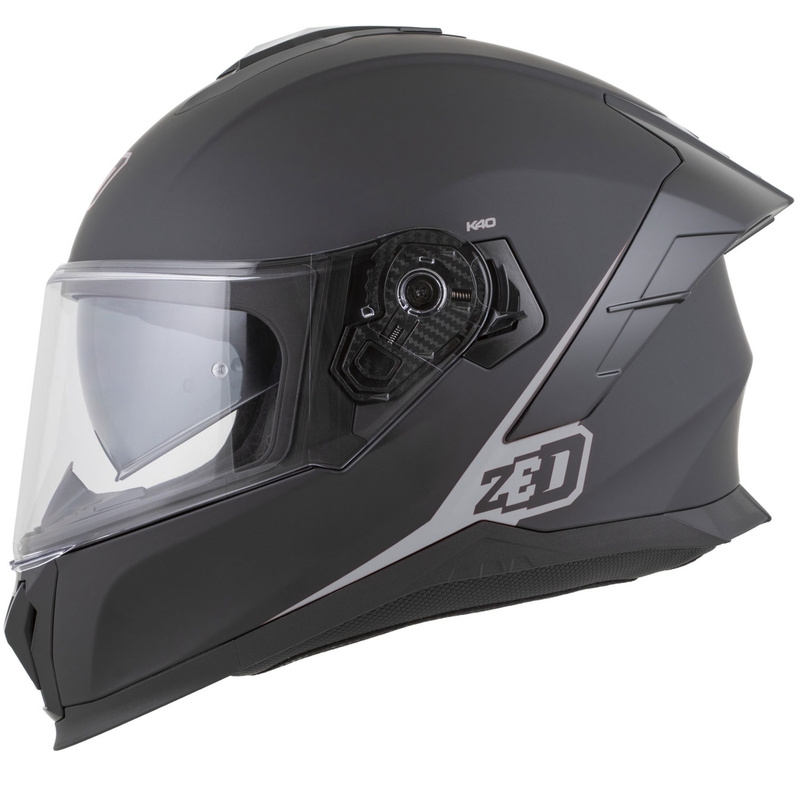 Casco integral de moto ZED K40 negro mate-gris oscuro