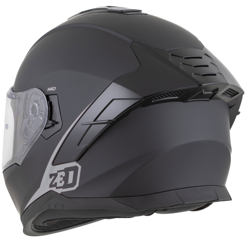 Casco integral de moto ZED K40 negro mate-gris oscuro