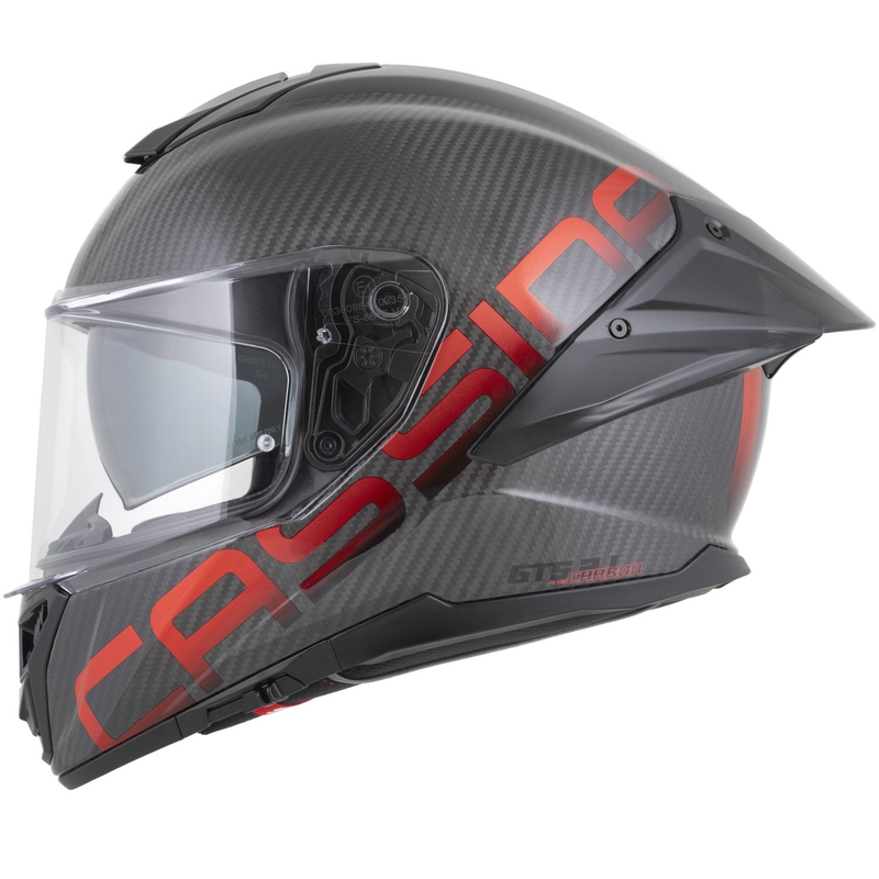 Casco integral de moto Cassida Integral GTS 2.1 Plus Carbon en color rojo carbono mate