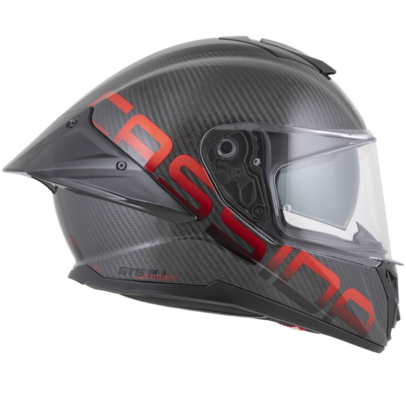 Casco integral de moto Cassida Integral GTS 2.1 Plus Carbon en color rojo carbono mate