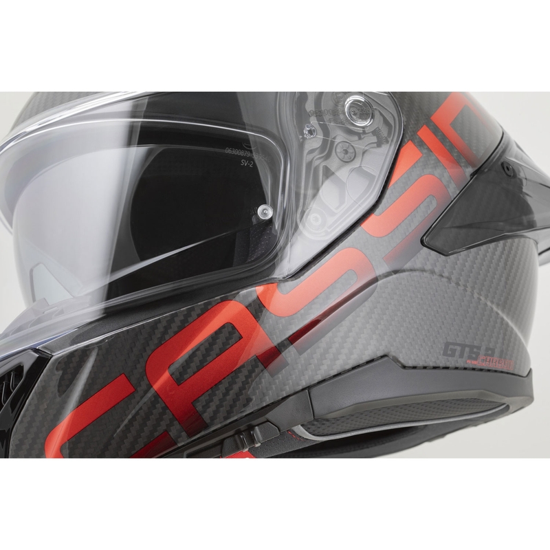 Casco integral de moto Cassida Integral GTS 2.1 Plus Carbon en color rojo carbono mate