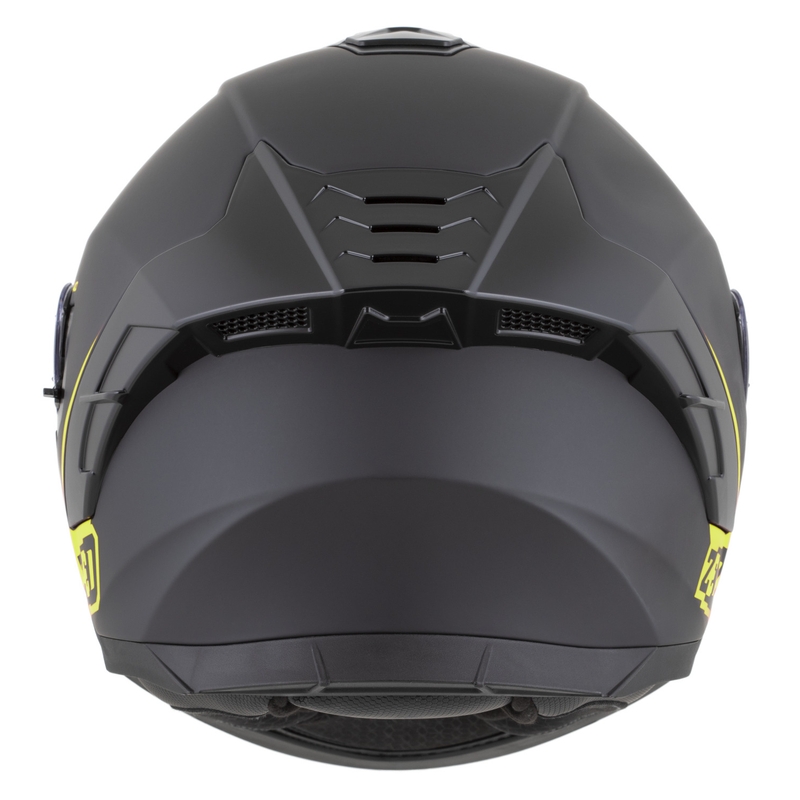 Casco integral de moto ZED K40 negro mate-amarillo fluo