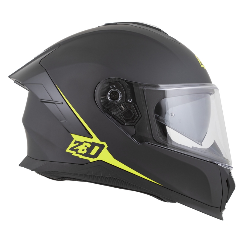 Casco integral de moto ZED K40 negro mate-amarillo fluo