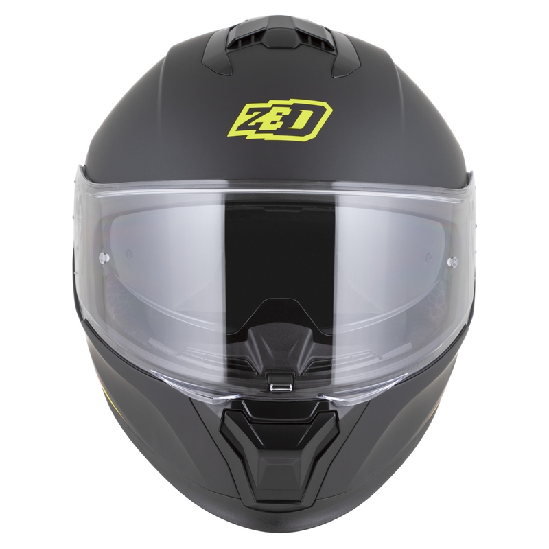 Casco integral de moto ZED K40 negro mate-amarillo fluo
