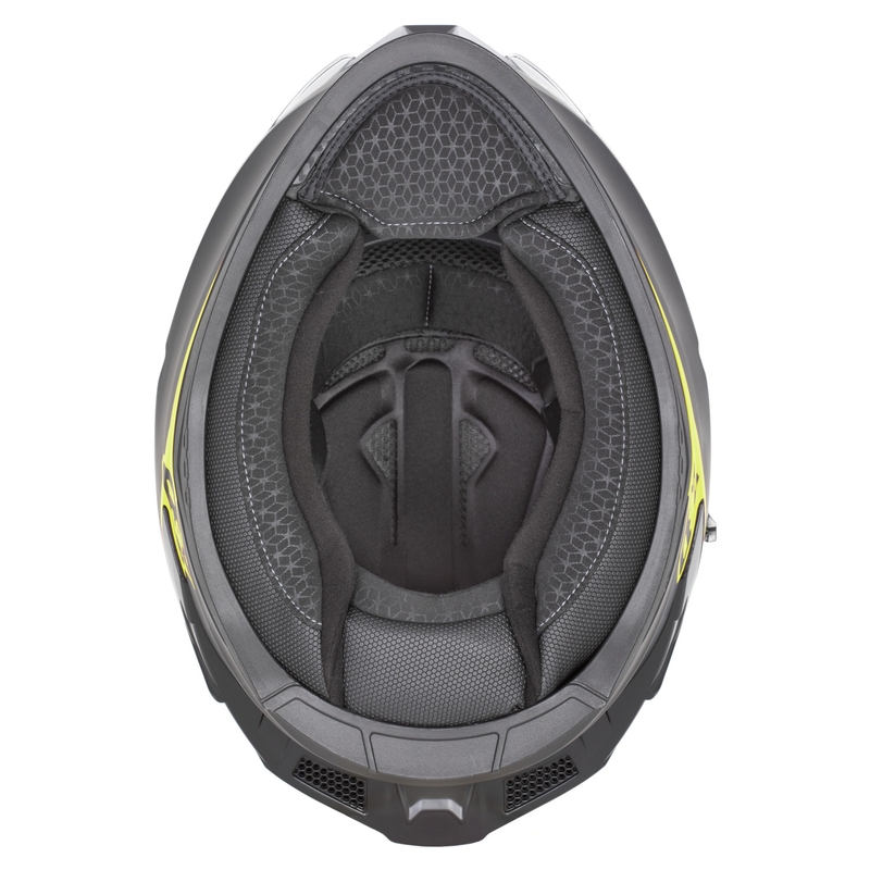 Casco integral de moto ZED K40 negro mate-amarillo fluo