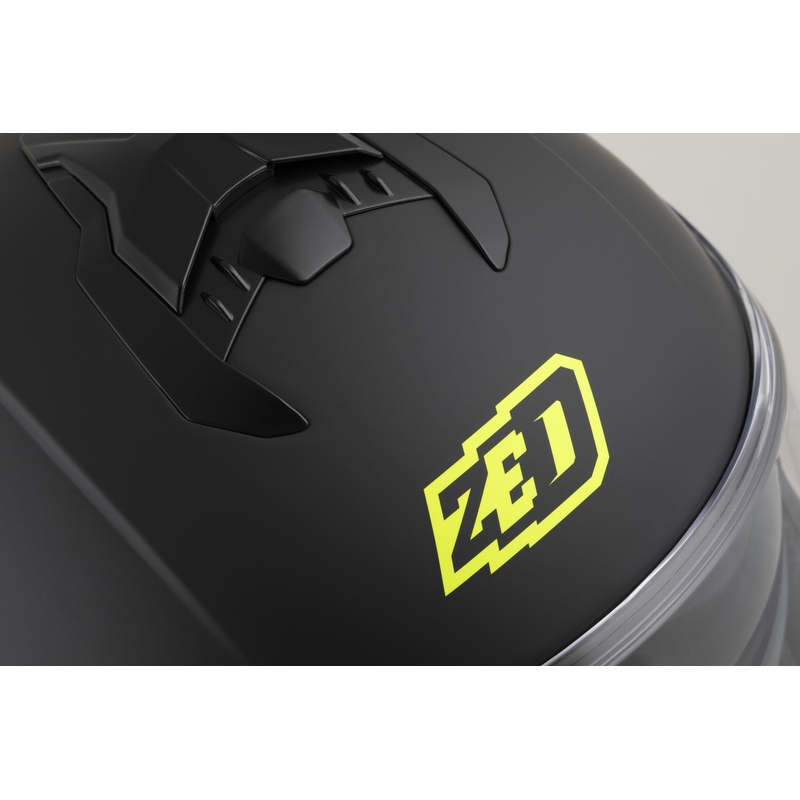 Casco integral de moto ZED K40 negro mate-amarillo fluo