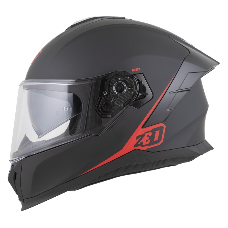Casco integral de moto ZED K40 negro mate-rojo