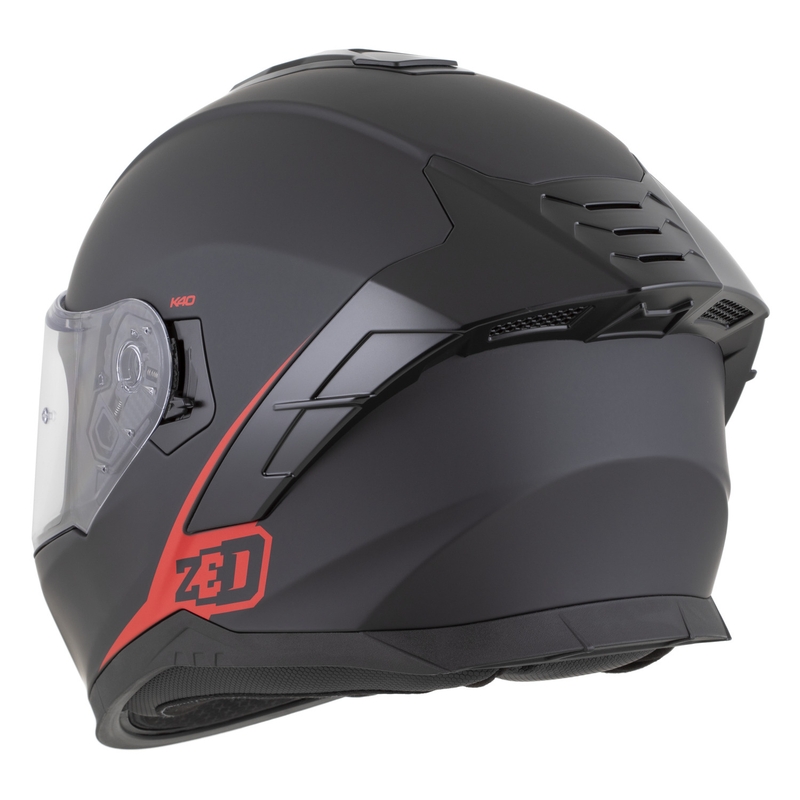Casco integral de moto ZED K40 negro mate-rojo