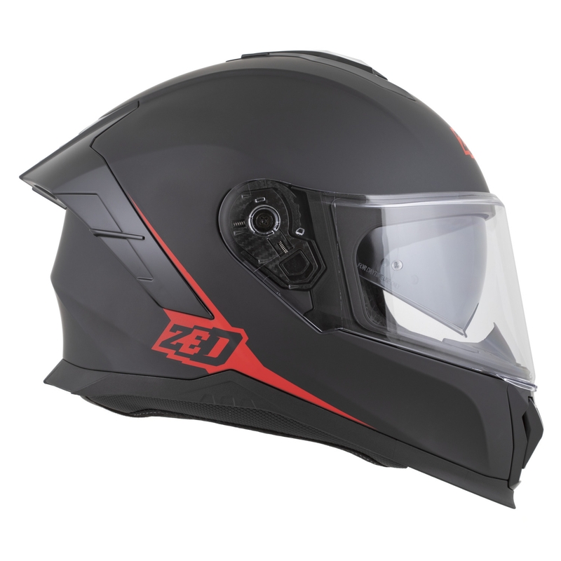 Casco integral de moto ZED K40 negro mate-rojo