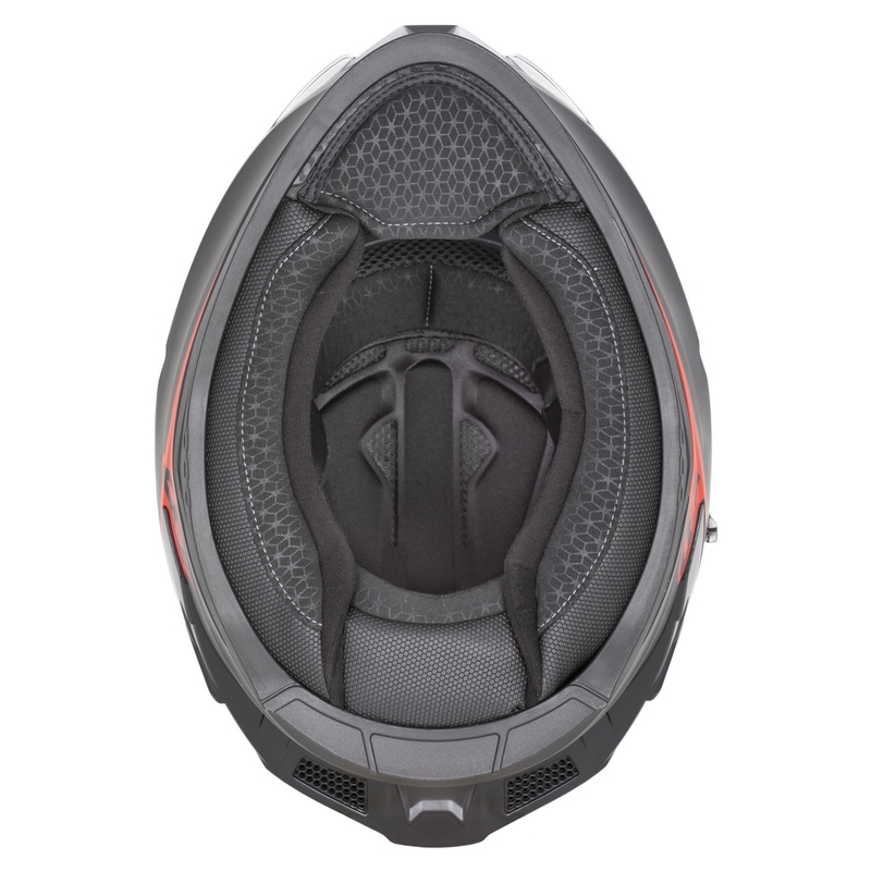 Casco integral de moto ZED K40 negro mate-rojo