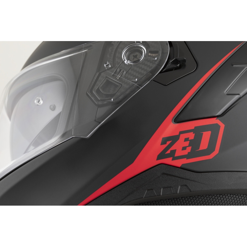Casco integral de moto ZED K40 negro mate-rojo